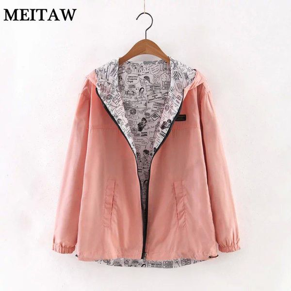 

women's jackets spring autumn women bomber jacket coat 2021 casual pocket zipper hooded two side wear coats korean loose outerwear, Black;brown