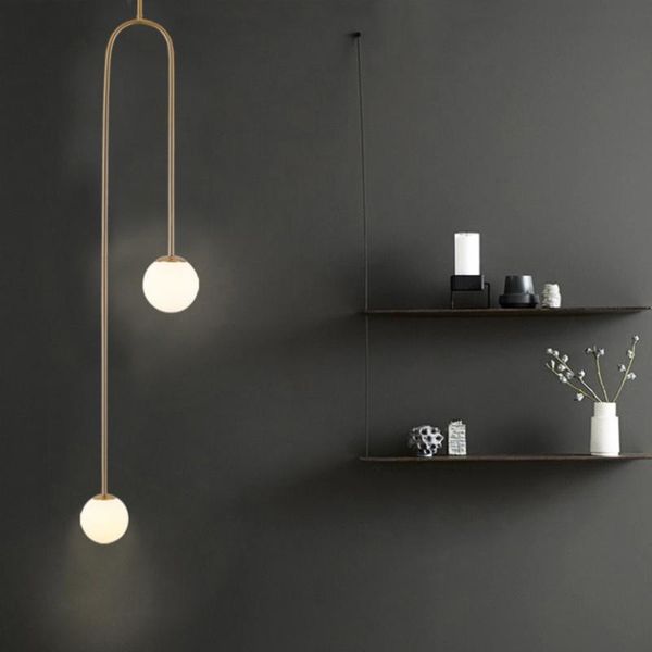 

pendant lamps italy post modern simplicity iron line lamp frosted glass lampshade led light bedroom beside living room home decor