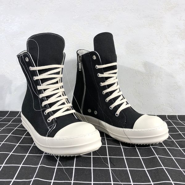 

boots shoes fashion women high sneakers casual canvas boys military tenis masculino vnef, Black