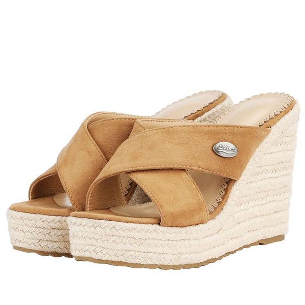 

dress shoes fashion summer sandal high heels platform slippers ladies wedges designer muller sandals 43 big size, Black