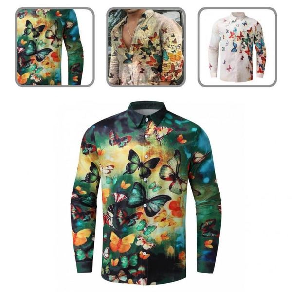

men's casual shirts autumn winter buttons animal pattern shirt soft printed for dating, White;black