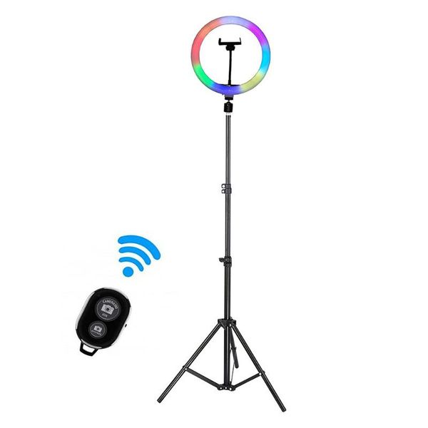 

inch led selfie ring fill lights light with 15 effects fordimmable phone camera lamp tripod flash heads