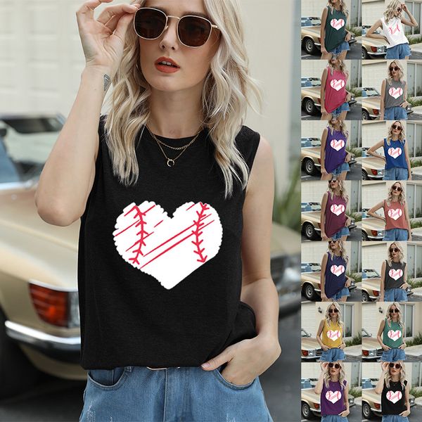 

summer t shirt self made round ne loose print slim vest sleeveless, White