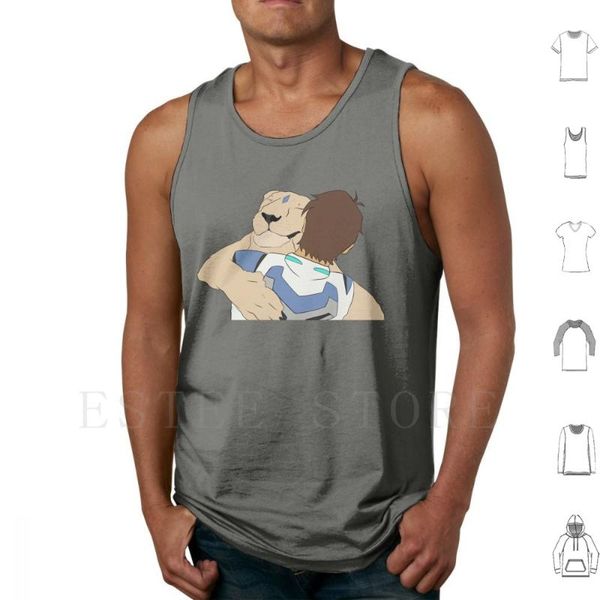 

men' tank lance voltron-blue lion vest voltron vld blue, White;black