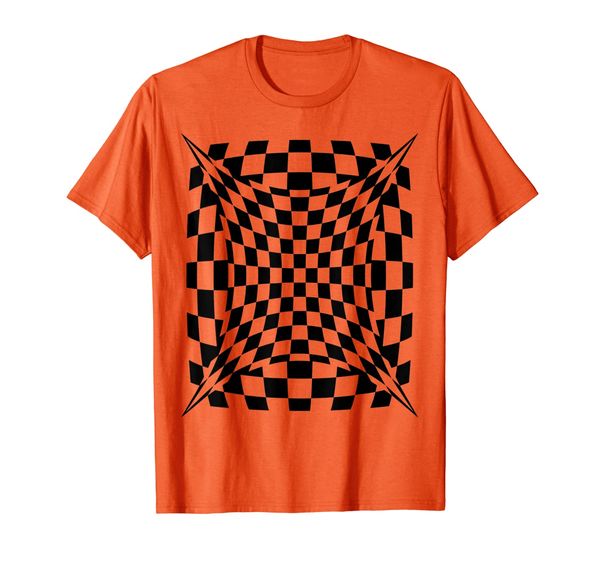 

op art checkered abstract design cool t shirt for everyone, White;black