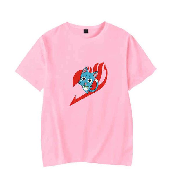 Peri Kuyruk Rahat T Gömlek Erkek Kadın Streetwear Yaz Üst Anime Artı Boyutu Tişört Unisex Kısa Kollu T-shirt Baskı Tops Tees G220223