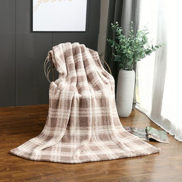 

blankets 70x100cm lamb velvet plaid blanket sofa warm coral cover for bed bedspread air conditioning throw