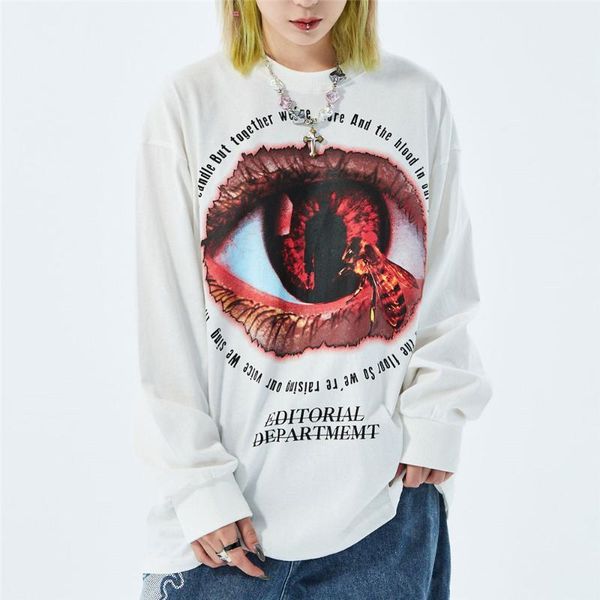 

men's t-shirts t-shirt full sleeve oversized hip hop streetwear cute bear print harajuku tshirt autumn cotton casual t shirt clothing, White;black