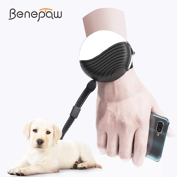 

benepaw hands retractable dog leash fashion reflective nylon ergonomic extendable running puppy pet brake lock button collars & leashes