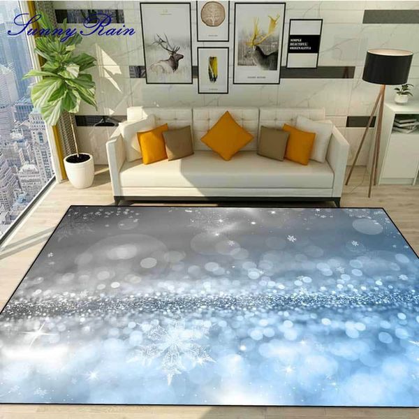 

sunnyrain 1-piece fleece printed snowflake area rug for home living room carpet bedroom rugs kitchen carpets