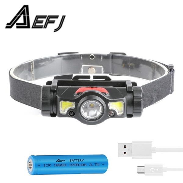 

waterproof xpg led headlamp cob work light with magnet red white headlight built-in 18650 battery suit for fishing, camping headlamps
