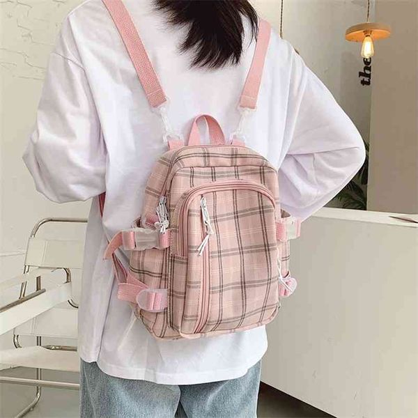 

backpacks women plaid sweet kawaii small students schoolbag preppy fashion womens korean style backpack travel shoulder bag 210922