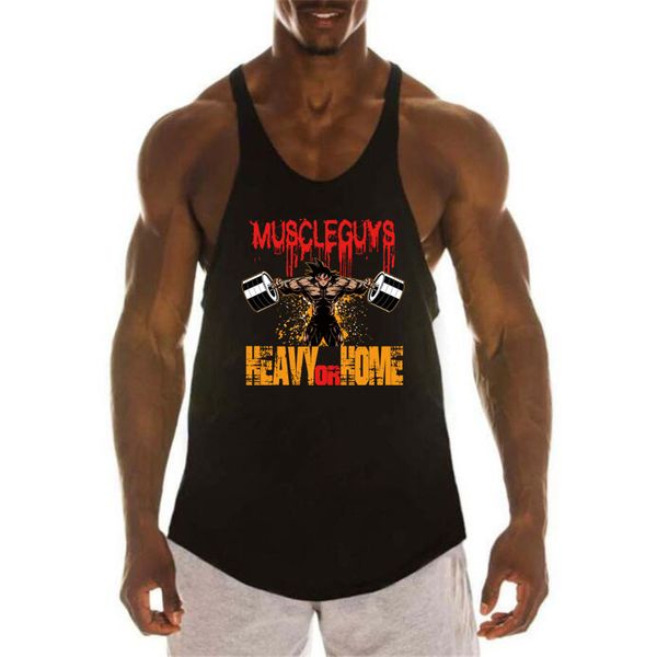 

men's plus tees & polos workout sports brand gym mens back vest muscle fashion sleeveless stringer clothing bodybuilding singlets fitne, Black;brown