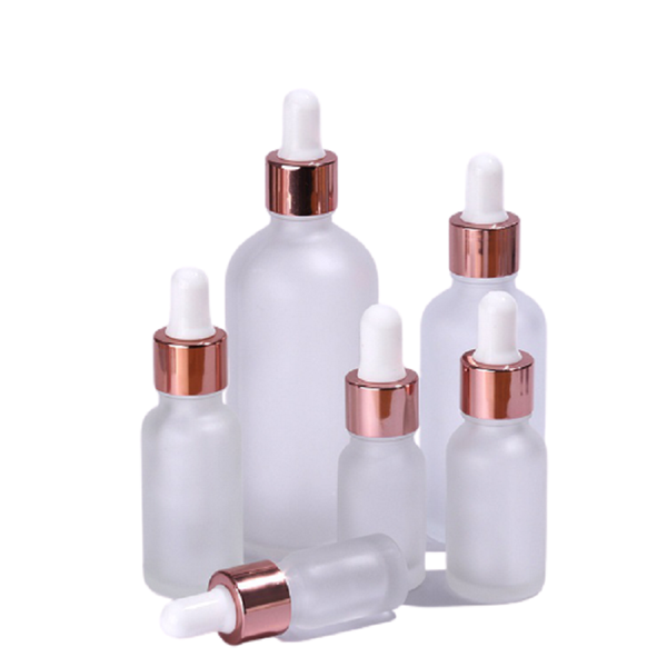 

storage bottles & jars frost glass essential oil bottle with dropper rose gold lid empty cosmetic packaging container refillable vial 5ml-30