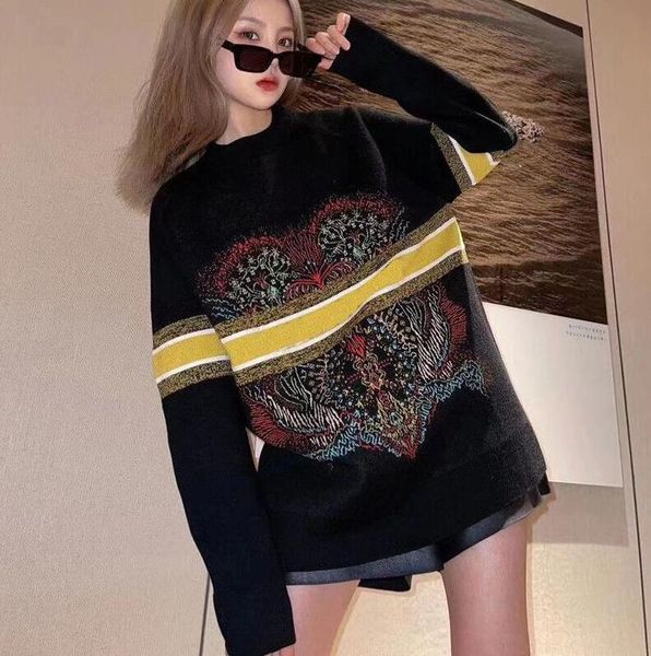 

fall winter 2021ss fashion men's sweaters cashmere crewneck women's sweater c letter print d loose comfortable warm hip hop street, White;black