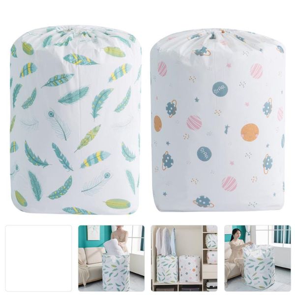 

storage bags 2 pcs clothes large capacity container drawstring
