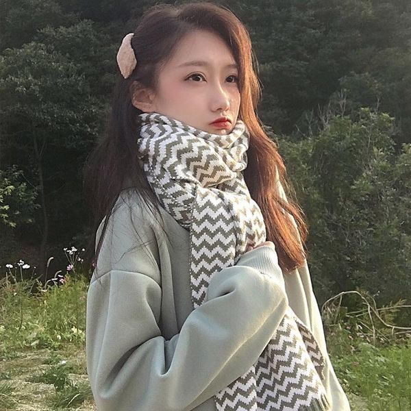 

scarves 2021 scarf women winter students warm and shawl 0025, Blue;gray