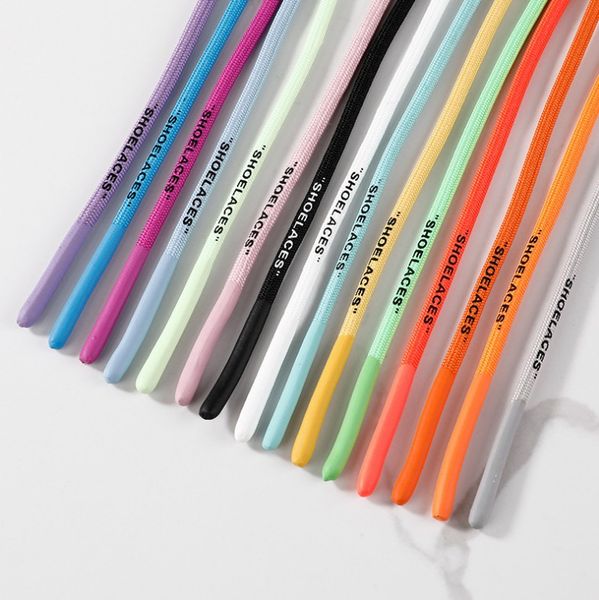 

15 pairs per pack silicone printed round "shoelaces" 160 cm length, White;pink