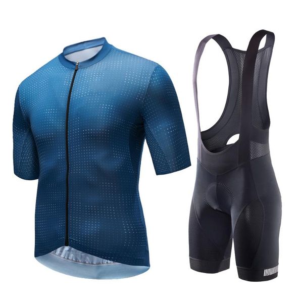 

racing sets 2021 summer cycling jersey set men short sleeve shirt bike bib shorts man clothes breathable mountain mtb, Black;blue