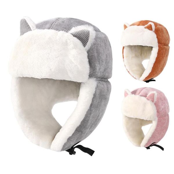 

winter portable warm hat cute stylish earmuffs perfect for indoor /outdoor christmas cold skiing riding cycling caps & masks, Black