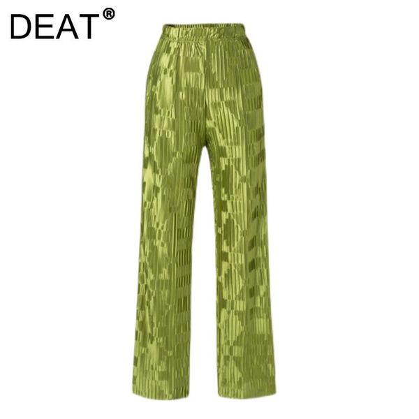 

women's pants & capris [deat] 2021 summer fashion tide high waist printing tie dye temperament casual loose women wide leg 13z127, Black;white