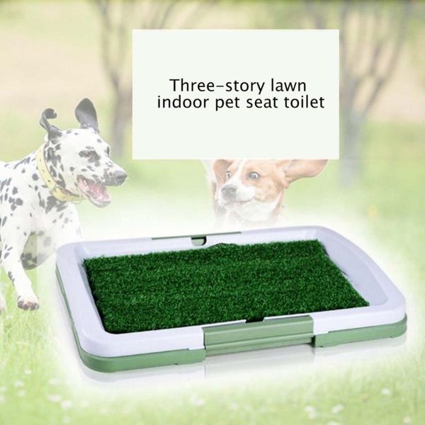 

cat beds & furniture 3 layers dog pet potty training pee pad mat puppy tray grass toilet simulation lawn sheets indoor supply