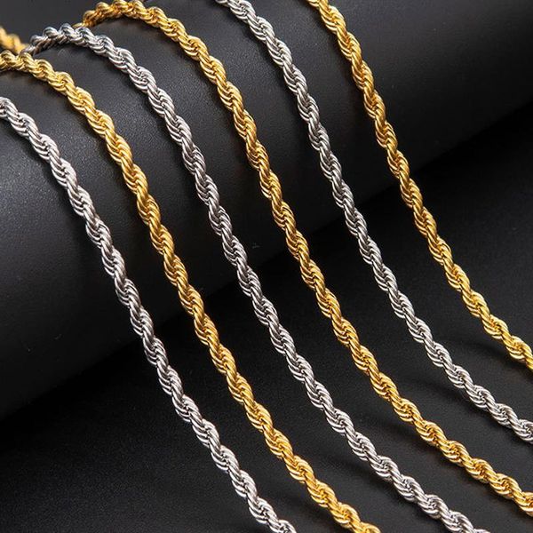 

chains 2021 classic twisted rope chain men necklace width 3mm figaro cuban for women jewelry, Silver
