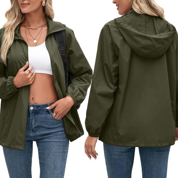 

women's jackets women water resistant collared jacket, solid color zipper open front coat, s/ m/ / xl, Black;brown