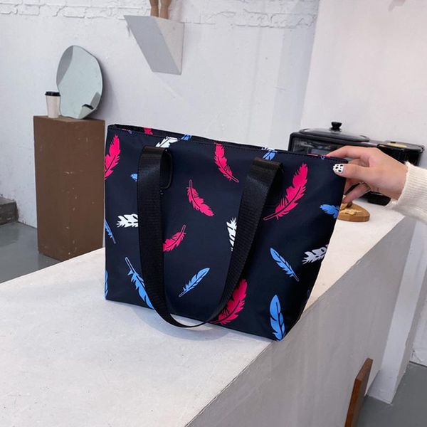 

evening bags nylon tote purses and handbags for women 2021 fashion girl female shopper casual multicolor printing large capacity shoulder ba