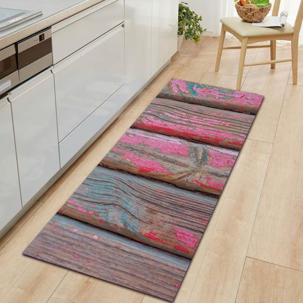 

nordic series wood grain kitchen carpet entrance door mat floor bathroom absorbent non-slip long carpets