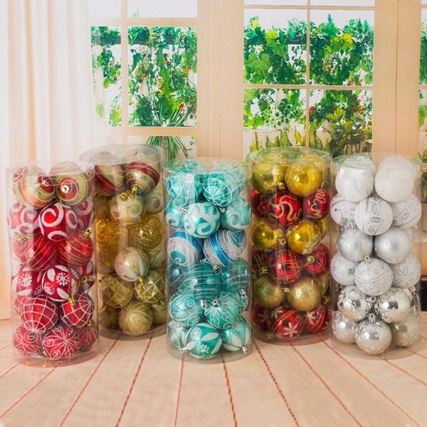 

party decoration 24pcs 6cm shatterproof christmas ball ornament xmas tree hanging showcase festival decor