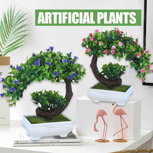 

decorative flowers & wreaths artificial flower simulation simulated potted plants lightweight beautiful fashion crescent rose plastic decora