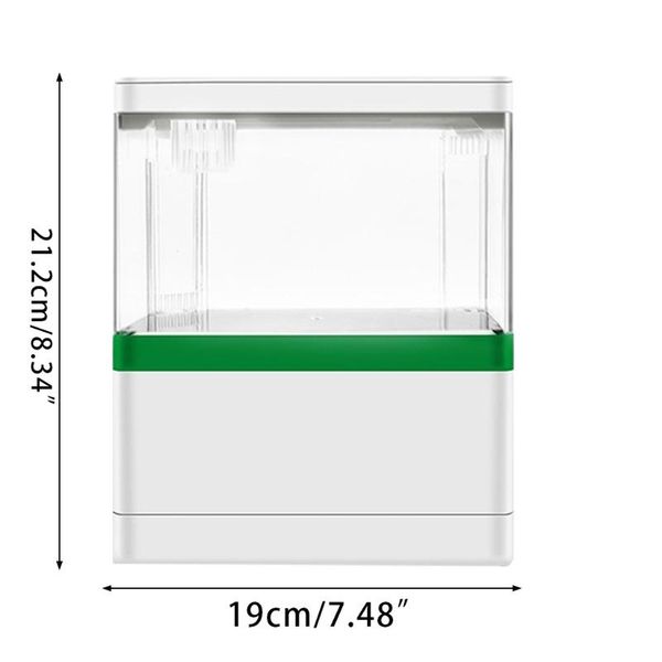 

aquariums k5dc 1.5l aquarium fish tank bowl with led light and filter usb charging acrylic betta plant basket