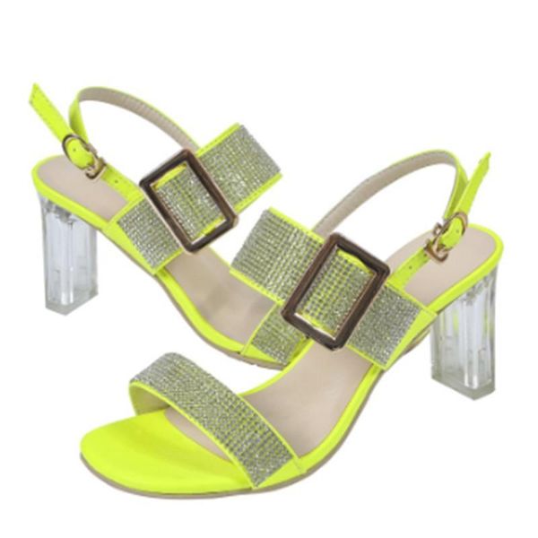 

large size womens sandals 2021 summer thick heel high women's shoes transparent fashion platform women slippers dress, Black