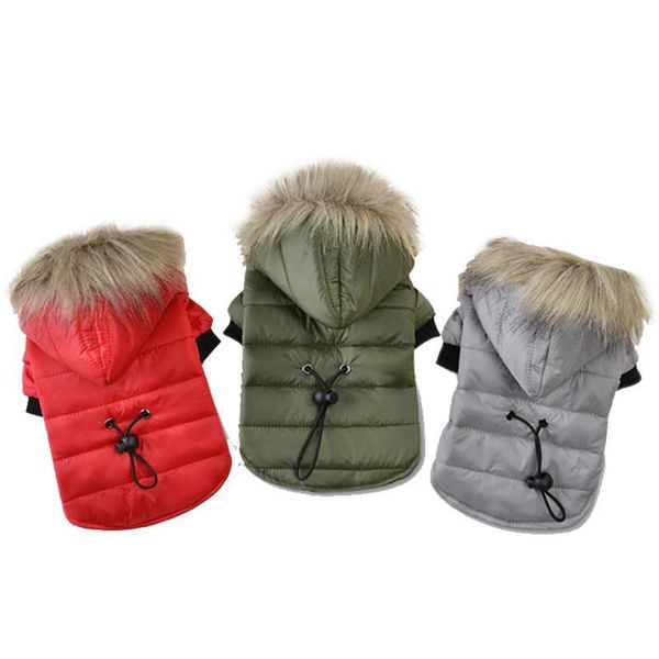 

dog apparel hoomall clothes 5 size pet coat cotton winter warm small for chihuahua soft fur hood puppy jacket clothing