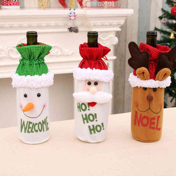 

christmas new wine bottle bag new santa claus set decoration christmas red