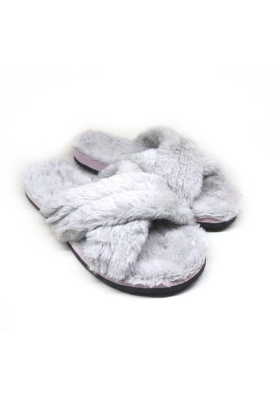 

gray winter home slipper slippers, Black