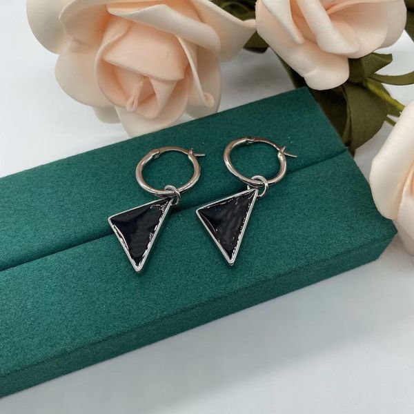 

european and american short letters dangle & chandelier autumn winter fashion show simple temperament triangle big earrings female fast deli, Silver