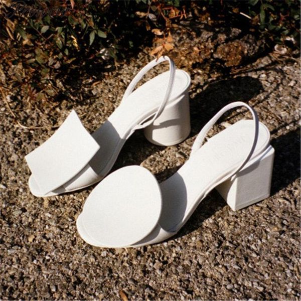 

sandals prowow gladiator women summer white building block heeled shoes femmes sandales stange style chunky heel, Black