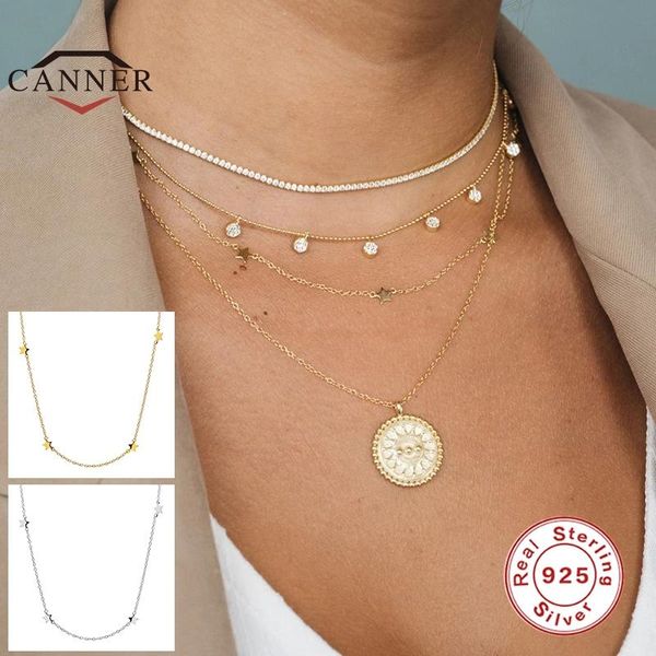 

sterling silver fashion ins star stacking ladies clavicle necklace for women choker necklaces fine jewelry collares chains