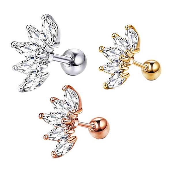 

junlowpy 16g tragus earrings lip rings studs surgical steel cartilage helix ear barbell whole body piercing 50pcs for women, Silver