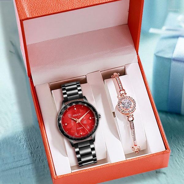 

women watch casual quartz watches ladies + bracelet box set brand female wrist girl clock relogio feminin wristwatches, Slivery;brown