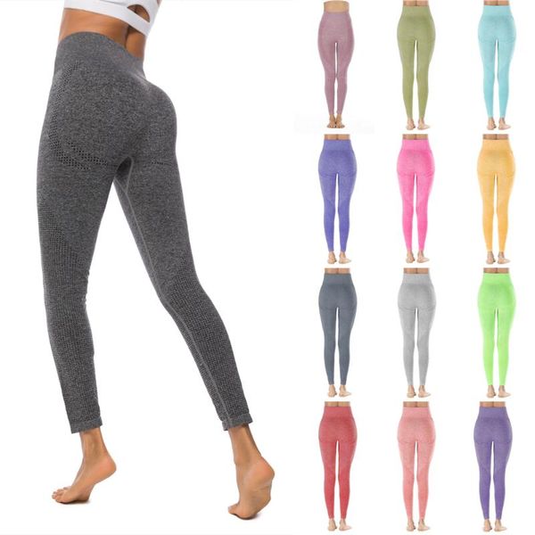 

yoga outfit hip-lifting pants women seamless compression tights leggings jacquard dots high waist quick dry fitness