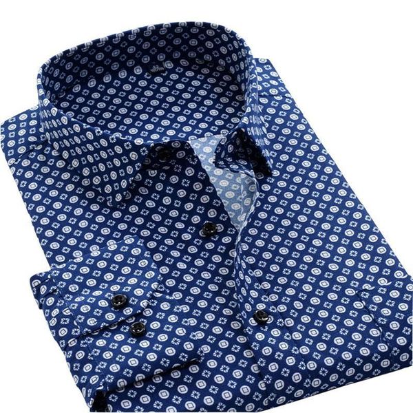 

men's casual shirts mens flower printed long sleeve soft fashion brand holidy men clothing spacious floral party shirt plus size s0201, White;black