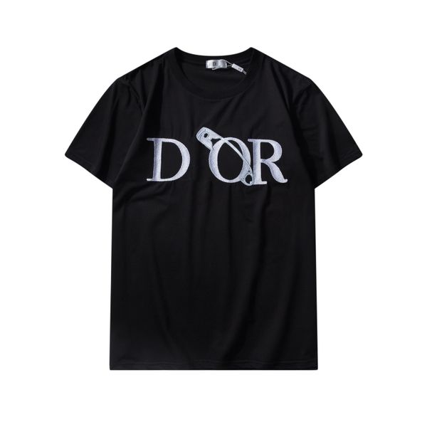

2021 high quality mens t shirt DIO embroidery letter LOGO printing round neck short sleeve women loose top T-shirt men Clothing, White;black