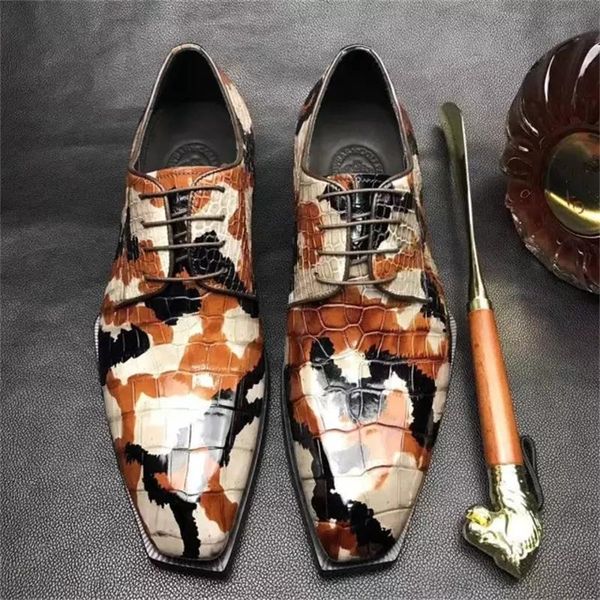 

dress shoes novos sapatos masculinos moda casual negÃ³cios multicolorido plutÃ´nio camuflagem toe quadrado rendas confortÃ¡vel vestido oxford k, Black