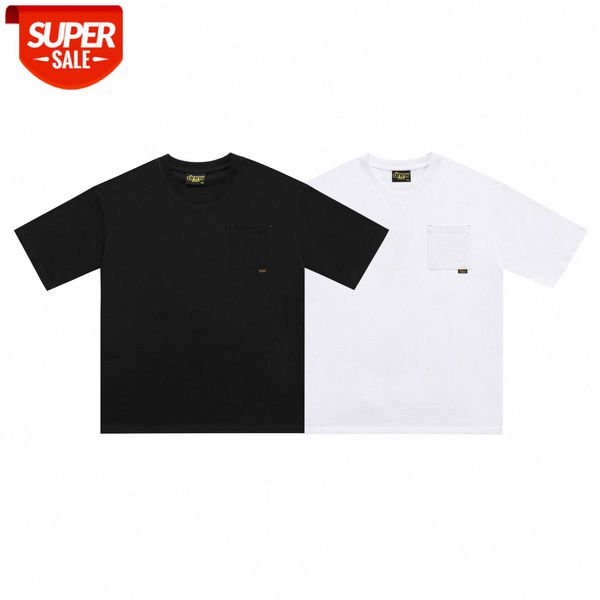 

drew justin bieber house pure color simple pocket smiley street hip hop loose short sleeve t-shirt for men and women #cg4t, White;black