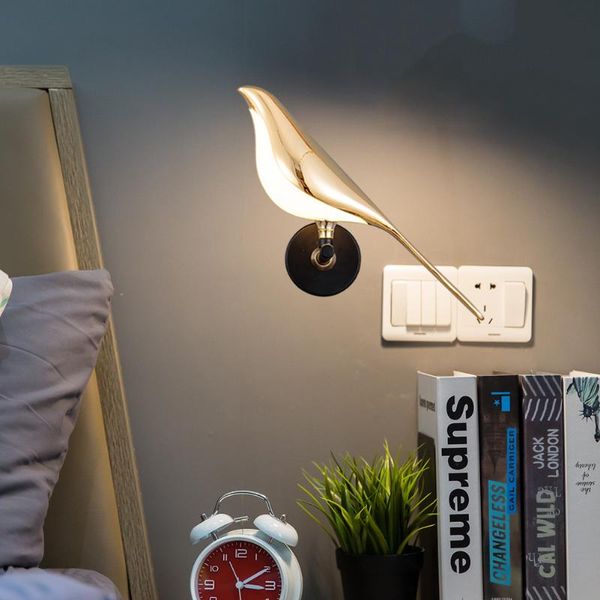 

wall lamp modern magpie shaped light home hallway stairs sconce bedroom bedside living room decoration