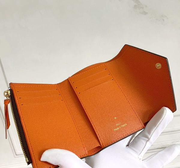 

2021 zippy wallet designer wallet leather multicolor coin purse short wallet polychromatic purse lady card holder classic mini zipper pocket, Red;black