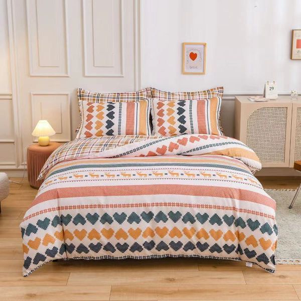 

thickened pure four autumn and winter all cotton sheet quilt cover three piece set of bedding
